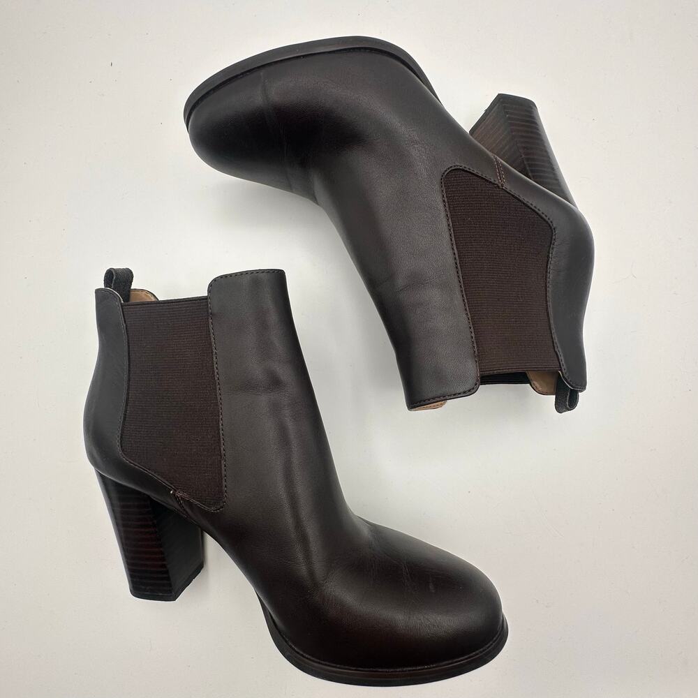 MICHAEL MICHAEL KORS Lottie Leather Ankle Boot Brown Sz. 6.5 EUC Orig. $139